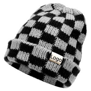 Nardon Apparel hombres Multicolor invierno cálido hilo mixto Waffle Knit Cuff Beanie sombrero gorro térmico con logotipo personalizado - Product Image 5