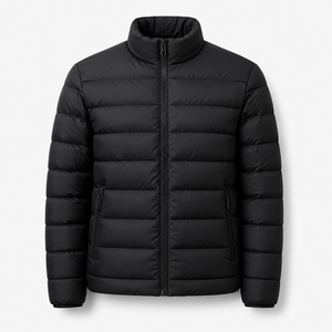 High Street Canvas <b>Waterproof</b> Hooded Turn-down Collar <b>Warm</b> Comfortable High Quality Men's Winter Bomber Puffer <b>Jacket</b> - Product Image 2