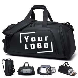Sac de sport convertible noir avec compartiment à chaussures - Product Image 1