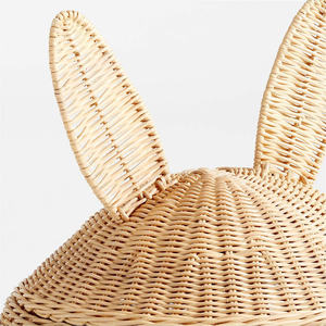Cesta Redonda de Mimbre Natural Tejida a Mano, Linda Cesta de Almacenamiento con Forma de Conejo de Pascua, Ecológica, Hecha a Mano, para Cuarto de Niños, OEM, ODM - Product Image 3