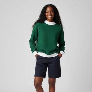 Womens Blue Mockneck Sweatshirt Cotton Casual Pullover Stand Collar <b>Long</b> Sleeve Streetwear Regular Fit - Product Image 6