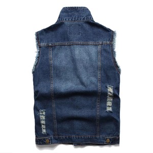Chaleco vaquero de verano para hombre de la mejor calidad, sin mangas, transpirable, ligero, de secado rápido, compresivo, de algodón y mezclilla. - Product Image 2
