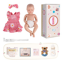 Poupée Reborn Babeside Larry de 16 pouces en silicone intégral, bébé fille endormie, poupée réaliste nouveau-né, jouet doux, cadeau CE CPC