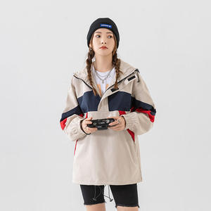 Chaqueta Cortavientos con Capucha Extra Grande para Hombre, Manga Larga, Tejido de Nailon y Poliéster, Estilo Urbano, Anorak con Capucha, Impermeable - Product Image 4