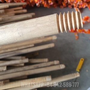 Palos de escoba naturales para el hogar limpio de Vietnam con sombrero negro, hilo de Italia y México hecho de madera de Vietnam, mopa, palo recto - Product Image 2