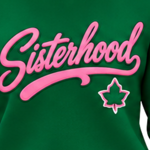 Sudadera Verde de Punto Acanalado para Mujer con Diseño Gráfico de Letras, Cuello Redondo, Manga Larga, Estilo Casual Varsity - Product Image 5