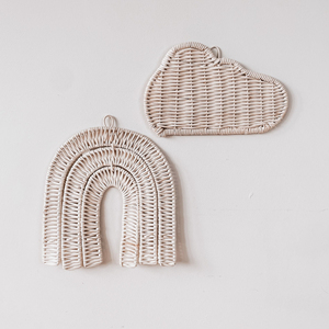 Meilleurs articles de décoration de chambre pour enfants ensemble fait à la main en rotin croissant de lune et étoile vente en gros autocollants suspendus - Product Image 2