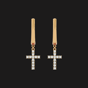 Luxury Moissanite <b>Cross</b> Hoop <b>Earrings</b> Dangle Drop 925 <b>Silver</b> Rhodium Plated Religious Fine Jewelry Brilliant Gift for Women Men - Product Image 5