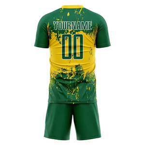 Tenue d'équipe de football en polyester, maillot et short respirants, impression personnalisée par transfert thermique, kit OEM en gros - Product Image 3