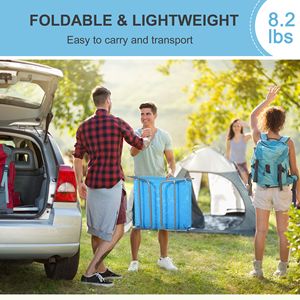 Sedia Pieghevole Portatile Blu per Patio o Spiaggia con Schienale Regolabile e Cuscino in Rete Traspirante - Product Image 6