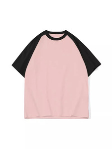 T-shirt Raglan Homme en Coton Personnalisé de Haute Qualité, Gris et Noir, Manches Courtes, Style Baseball, Bicolore - Product Image 2