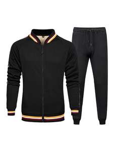 Survêtements d'hiver chauds pour hommes à capuche imprimés de haute qualité, design OEM personnalisé, survêtements unis à taille élastique - Product Image 3