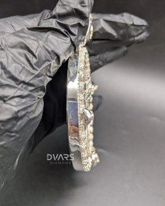 Pendentif rond personnalisé avec nom, logo ou lettre, en moissanite, plaqué or, style hip-hop pour hommes - Product Image 6