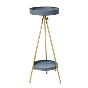 Nouvelle arrivée : Support pour plantes en métal nickelé martelé, base en X, ensemble de piédestaux pour plantes d'angle de salon - Product Image 5