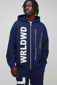 Survêtements personnalisés amples pour hommes, ensemble sweat à capuche zippé et pantalon de survêtement en molleton technique 400 GSM, fabriqués au Pakistan - Product Image 6