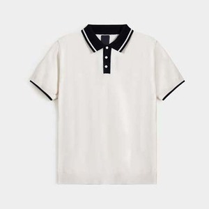 เสื้อโปโลแขนสั้นสีทึบสำหรับผู้ชาย เสื้อโปโลถักสีชมพูสำหรับฤดูร้อนแบบลำลอง - Product Image 2