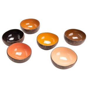 Bol en coquille de noix de coco naturelle polie et laquée, écologique, fait main, moderne, décoratif, pour servir des fruits et des salades, biologique, végétalien - Product Image 3