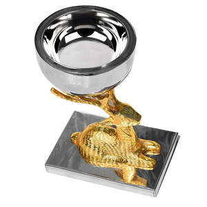 Bol décoratif en or en forme de cerf pour servir des fruits secs, centre de table de luxe pour la décoration de la maison et des mariages - Product Image 1