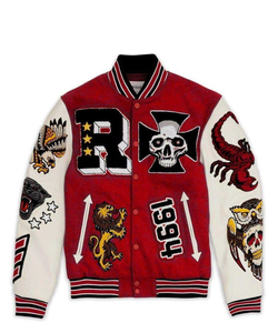 OEM Customized <b>Hip</b> Hop Streetwear Plus Size Letterman Jacket Quality Chenille Embroidery Baseball Leather Sleeve Varsity Jacket - Product Image 1
