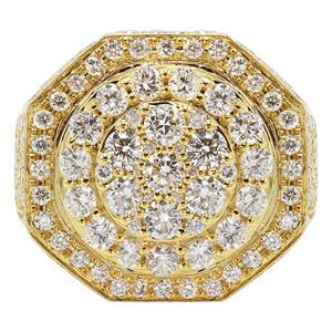 Anillo de Lujo Unisex de Oro Sólido de 18K con Diamantes Cultivados en Laboratorio VVS, Certificado IGI, Engaste de Diamantes Redondos, Estilo Hip Hop - Product Image 4