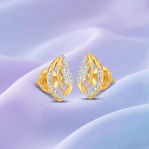 Pendientes con diamantes y marco de doble hoja dorada - Product Image 4