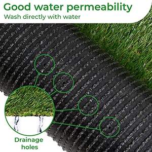 Realista 6.56ft X 16.5ft Interior/Exterior Alfombra de Césped Artificial Rodante 1,18 "UV Resistente al agua Cubierta DE PAISAJE DE LA PU-PE - Product Image 3