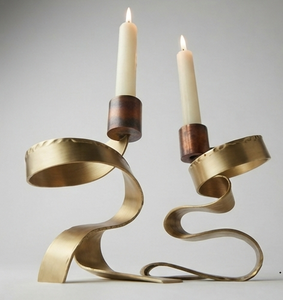 Candelabro Moderno de Latón en Espiral, Portavelas Artístico en Forma de Cinta para Decoración de Mesa del Hogar - Product Image 4