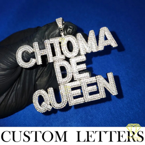 <b>Custom</b> " Quittia Queen " Pendant Iced Out Moissanite Diamond Hip Hop <b>Necklace</b> Jewelry - Product Image 3