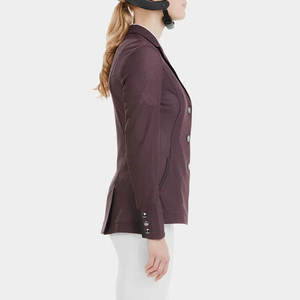 Veste d'équitation violette pour femme en coton et polyester, tenue de saut d'obstacles, coupe ajustable, manteau équestre, logo personnalisé, marque - Product Image 2