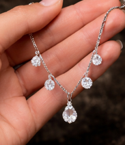 Collar de compromiso unisex SB de oro blanco de 9k, color F, elegante, con diamante cultivado en laboratorio de corte brillante redondo, listo para enviar - Product Image 2