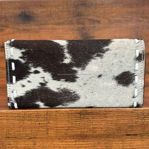 Cartera de tres pliegues multifunción de cuero mecanizado a mano a la moda para mujer, Cartera de mano de piel de vaca de gran capacidad, cartera para tarjetas de crédito - Product Image 5