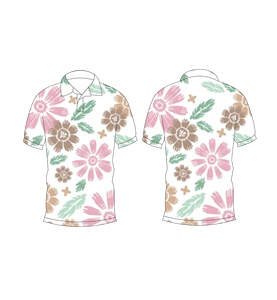 เสื้อโปโลพิมพ์ลายดอกไม้สไตล์วินเทจสำหรับผู้ชาย แขนสั้น ลำลอง แฟชั่นฤดูร้อน เสื้อยืดกอล์ฟ - Product Image 3