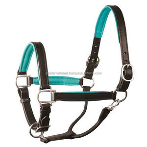 Licol de cheval de luxe en cuir de haute qualité, canal vide, avec couronne anatomique, doux et rembourré, matériel en or ROSE - Product Image 4