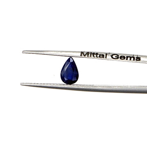 Saphirs bleus naturels non traités, taille poire 5x7mm, pierres précieuses de saphir bleu naturel facettées pour la création de bijoux - Product Image 2