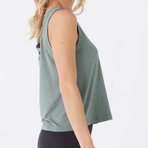 Camiseta sin mangas de punto liso para mujer, cuello en V, holgada, transpirable, de secado rápido, ecológica, informal, OEM, personalizable - Product Image 5
