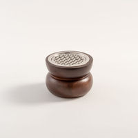 Ensemble de brûleurs d'encens en bois de luxe avec support en acier inoxydable pour Bakhoor et charbon d'oud, boîte de rangement décorative avec couvercle