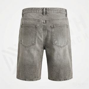 Pantalones Cortos de Mezclilla de Algodón al por Mayor para Hombre, Estilo Recto con Agujeros, Vaqueros Rotos de Moda, Estilo Urbano, Patrón Personalizado, Color Personalizable - Product Image 2