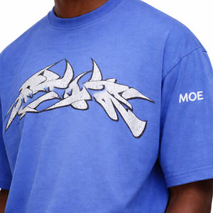 เสื้อยืดผู้ชายลายกราฟิกสตรีทแวร์ ผ้าฝ้าย ทรงโอเวอร์ไซส์ ระบายอากาศได้ดี แขนสั้น จำหน่ายส่ง รับผลิตแบรนด์ส่วนตัว - Product Image 3