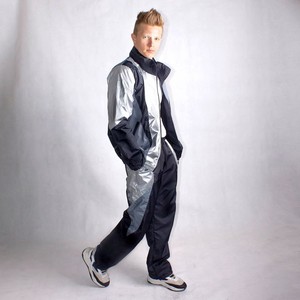 Conjunto Deportivo Unisex Impermeable con Capucha y Bloques de Color, Chaqueta Ligera de Poliéster de Longitud Completa con Bolsillos Laterales, Estilo Casual para Primavera - Product Image 2