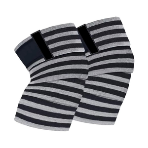 Protège-coudes élastiques à rayures blanches pour haltérophilie, protection de compression pour bras, équipement de fitness et de force, fabrication sur mesure - Product Image 4