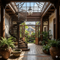 Escalier en colimaçon en fonte Khang Hung Phat avec rampes ornées, design européen, résistant à la rouille, pour appartement, à monter soi-même, garantie 3 ans