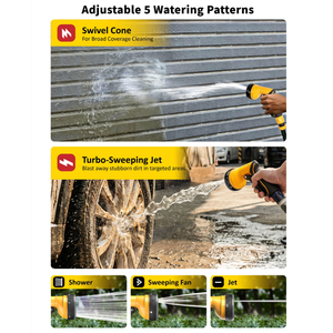 Pistola de Riego para Jardín de Aleación de Zinc y TPR, para Dar Baño a Mascotas, Resistente, 2 en 1, Multifunción - Product Image 4