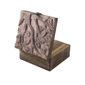 Home Wood Handcrafted Wooden Storage Box With <b>Pentagram</b> Design For Jewelry Organizers - Product Image 2