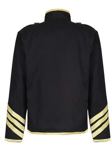 Veste Napoléon Hassar pour homme, col rond noir avec tresses dorées, style décontracté pour femme, manches longues, boutons, coupe courte, costume Napoléon - Product Image 4