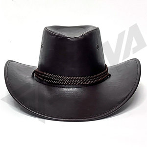 <b>Western</b> Ring Buckle Decoration PU Leather Cowboy <b>Hats</b> for Men Metal Rings Faux Leather Cowboy <b>Hat</b> - Product Image 4