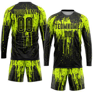 Maillot de football numérique néon vert lime avec graphique personnalisé par sublimation, kit de football fluorescent respirant, ensemble de match pour homme, vêtements de sport - Product Image 4