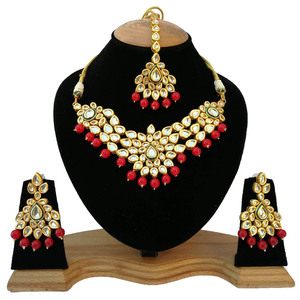 Indian Classic Women's Choker Wedding Engagement Anniversary Party Green Traditional Crystal Kundan Faux Pearl Alloy Gold <b>Gift</b> - Product Image 1