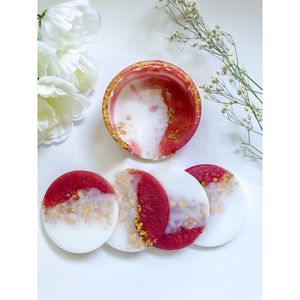 Elegant Handcrafted Resin Coasters Round and Oval Designs for Premium <b>Beverage</b> <b>Serving</b> <b>Sets</b> - Product Image 3
