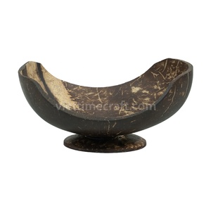 Hot Selling Eco-Friendly Handmade Vintage <b>Coconut</b> Salad Bowl with Stand Multi-Purpose Kitchenware Vietnam Wholesale Handicraft - Product Image 1
