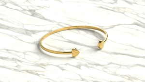 Luxury 18K Gold Heart Bracelet Open Cuff Bangle Double Heart Bangle Open Gap Flexible Wire Bracelet <b>Dainty</b> Stackable Jewelry - Product Image 3